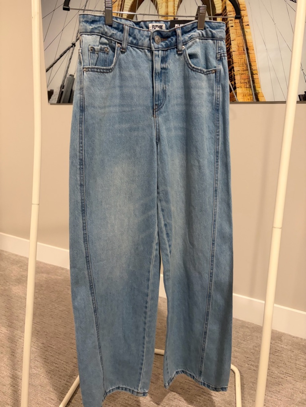 Future High-Rise Wide-Leg Jeans in Light Blue